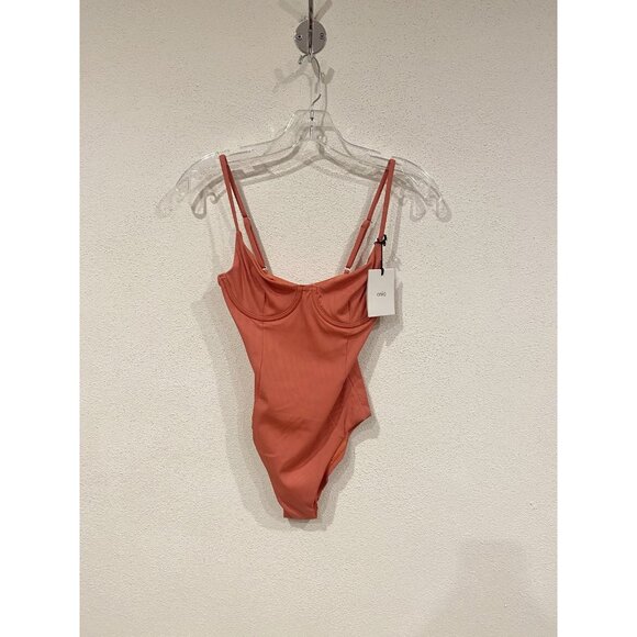 Onia Chelsea One Piece Swimsuit Womens XS Spiced Coral Ribbed Underwire Swim New - Picture 2 of 4